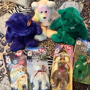 Ty Beanie Babies Collection - Maple, Glory, Erin, Britannia, Peace & Diana